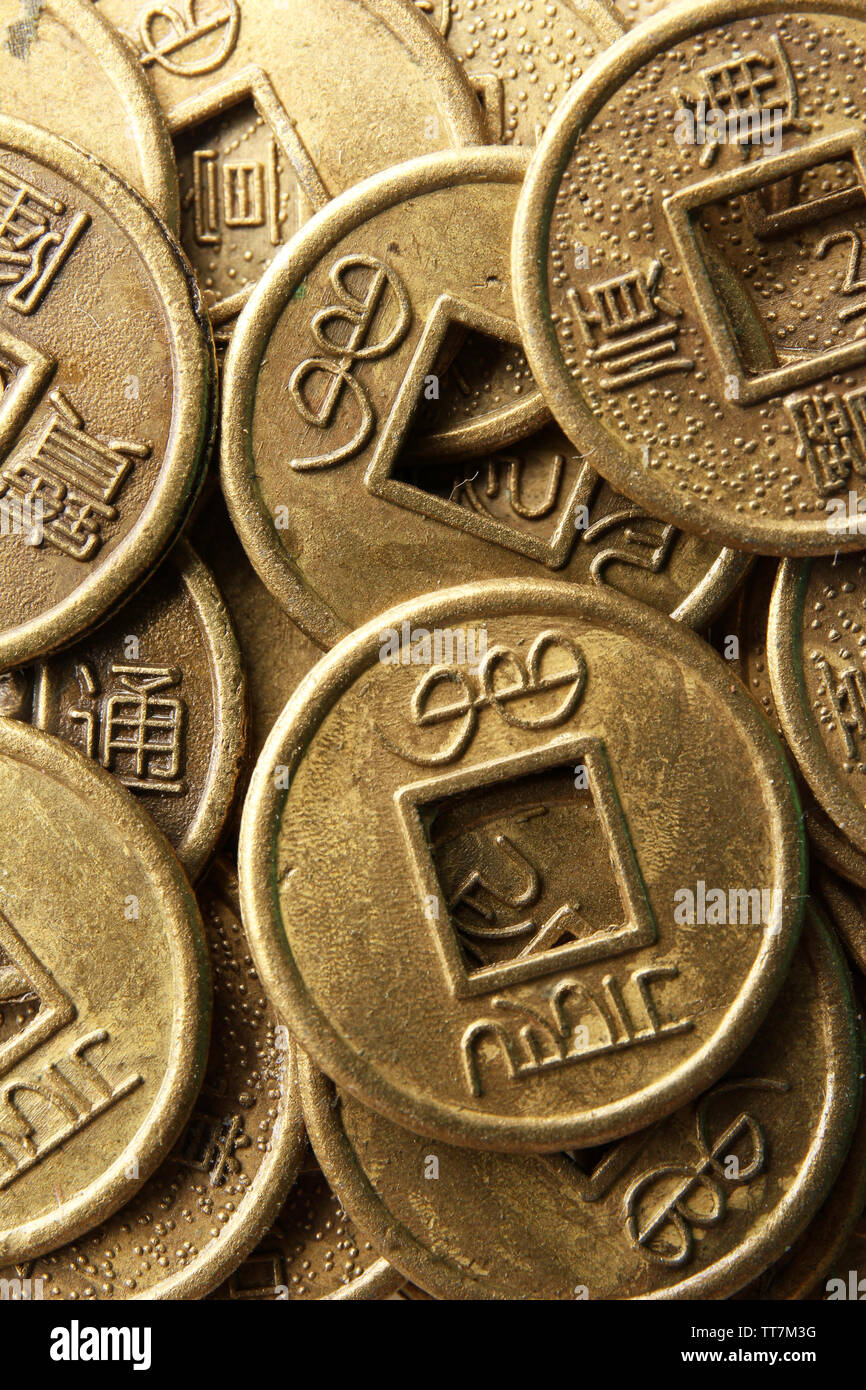 Feng shui coins close-up Stock Photo - Alamy