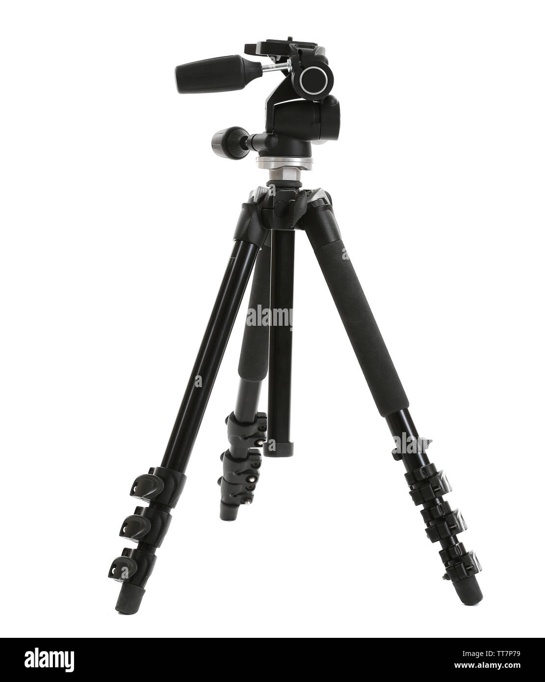 Camera tripod isolated on white Stock Photo - Alamy