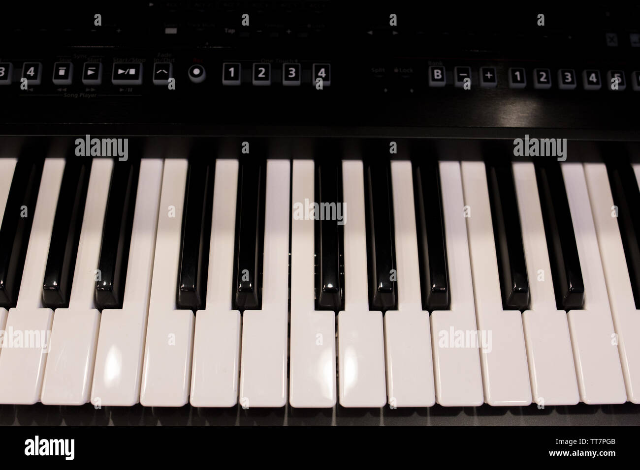 depth of field keyboards keys at the music store Stock Photo - Alamy
