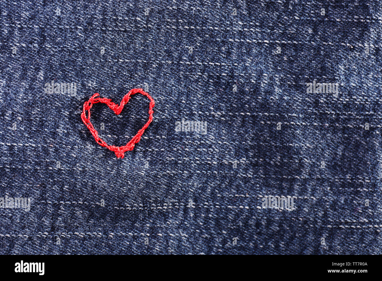 heart embroidered jeans