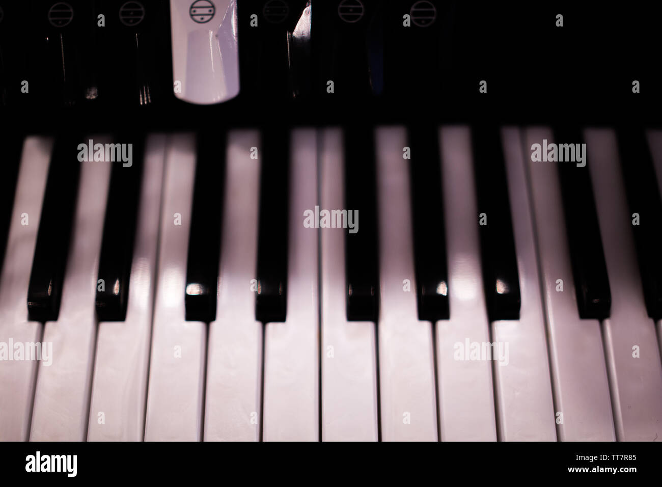 depth of field keyboards keys at the music store Stock Photo - Alamy