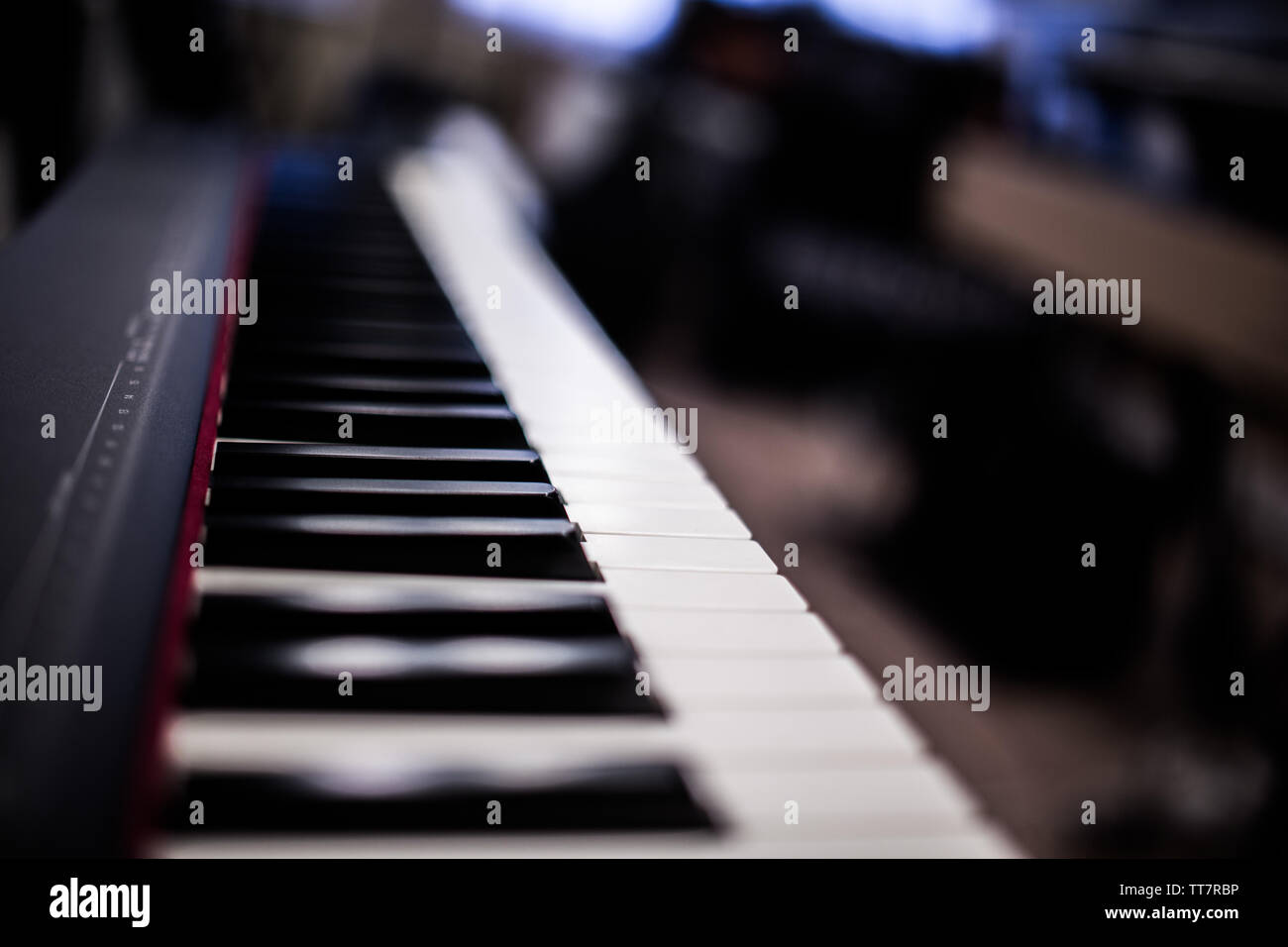 depth of field keyboards keys at the music store Stock Photo - Alamy
