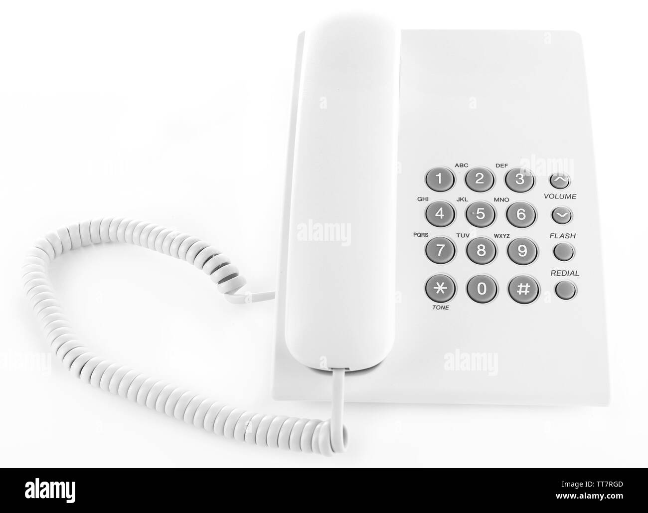 Telephone set isolated on white Stock Photo Alamy