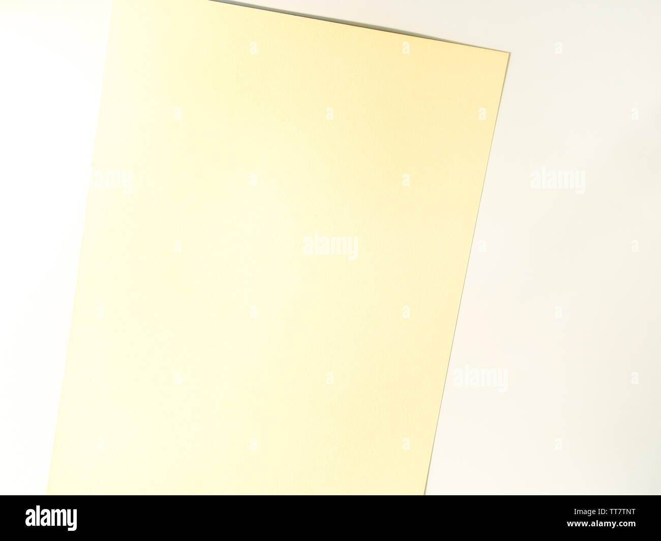 A blank white paper sheet on white background Stock Photo Alamy