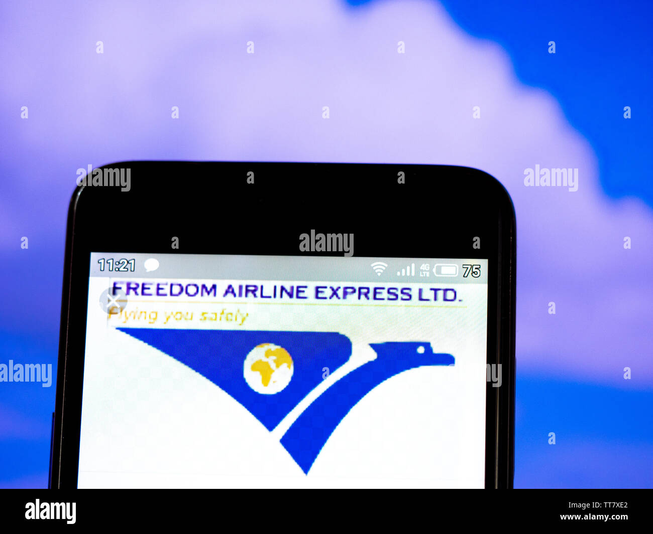In this photo illustration the freedom airline express ltd logo is seen