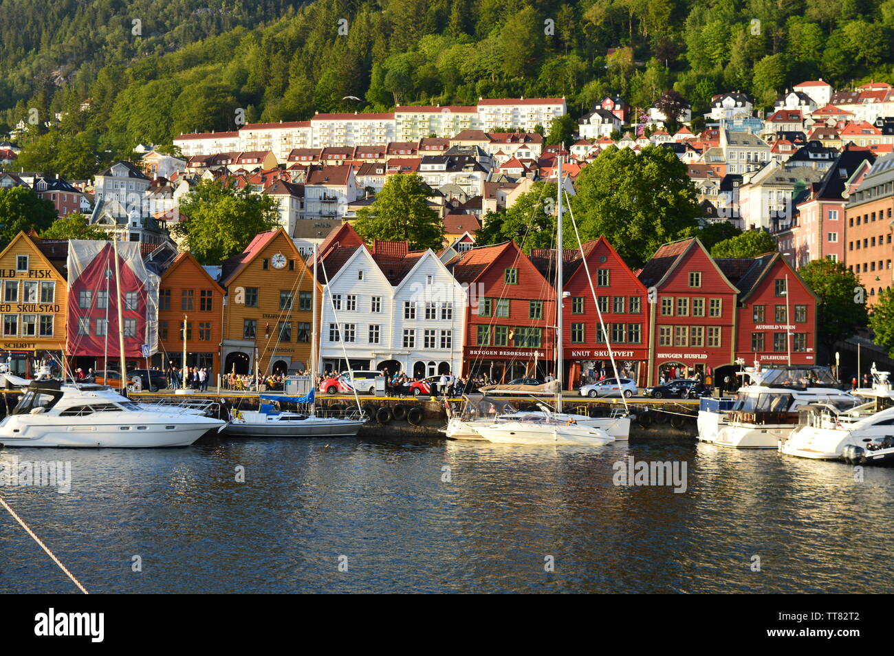 Bryggen Harbour Bergen Norway Stock Photo