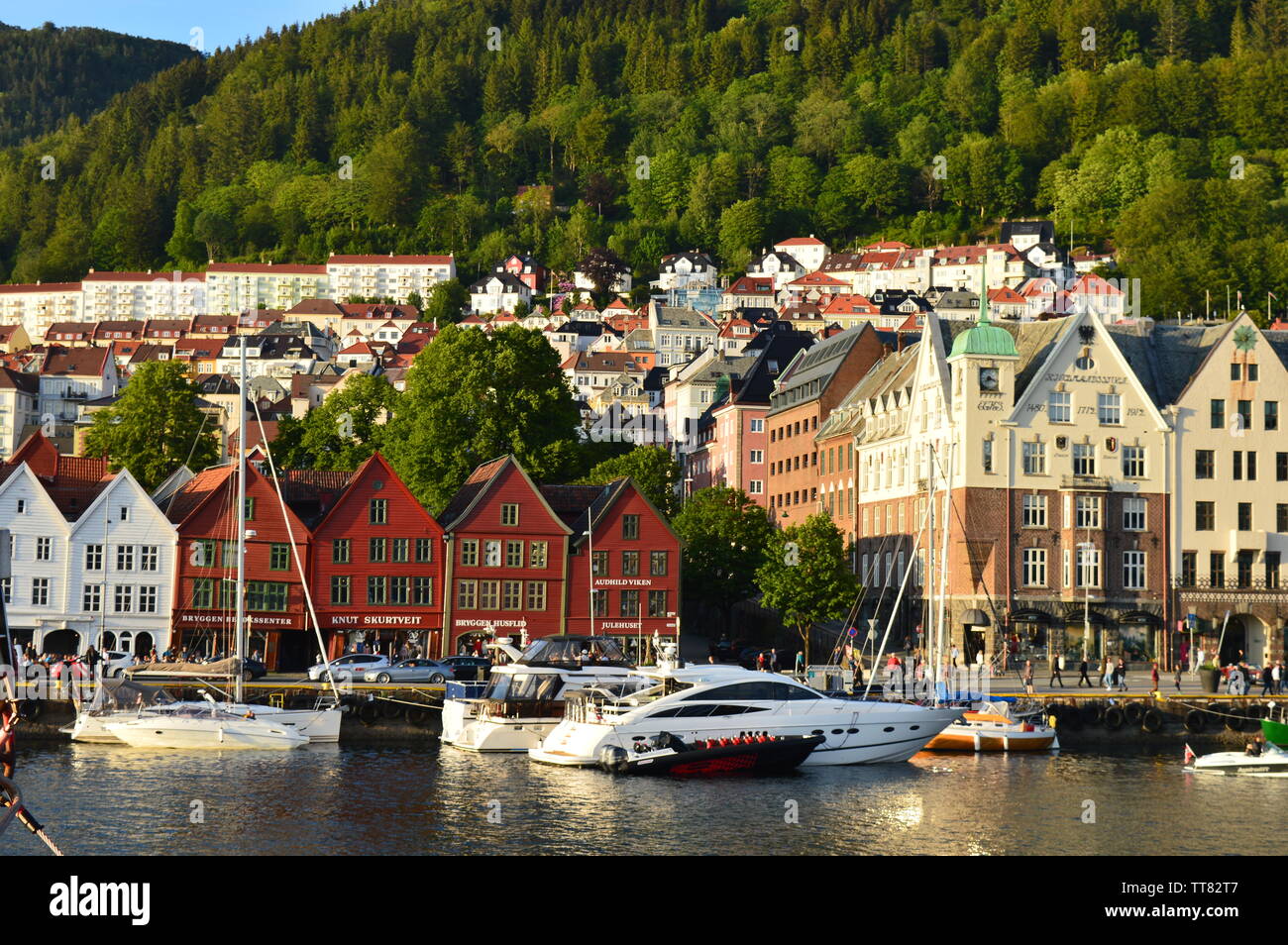 Bryggen Harbour Bergen Norway Stock Photo