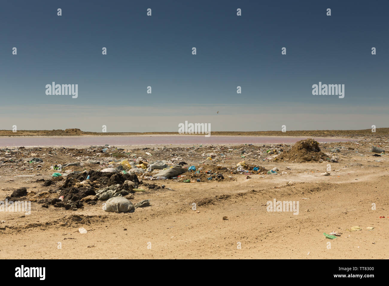 Illegal garbage dump near the water Stock Photo Alamy