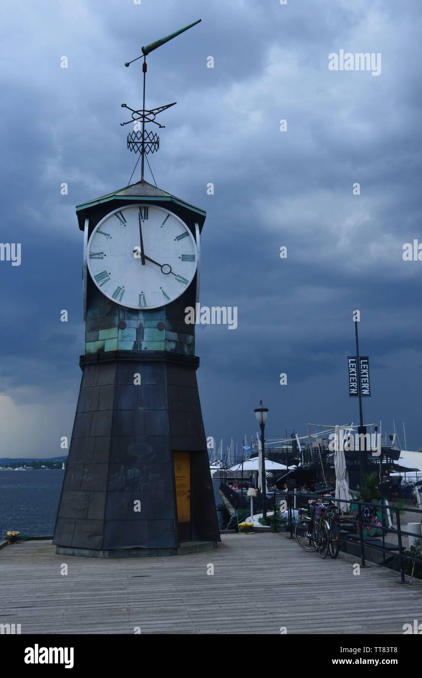 Oslo Clock Tower Stock Photo