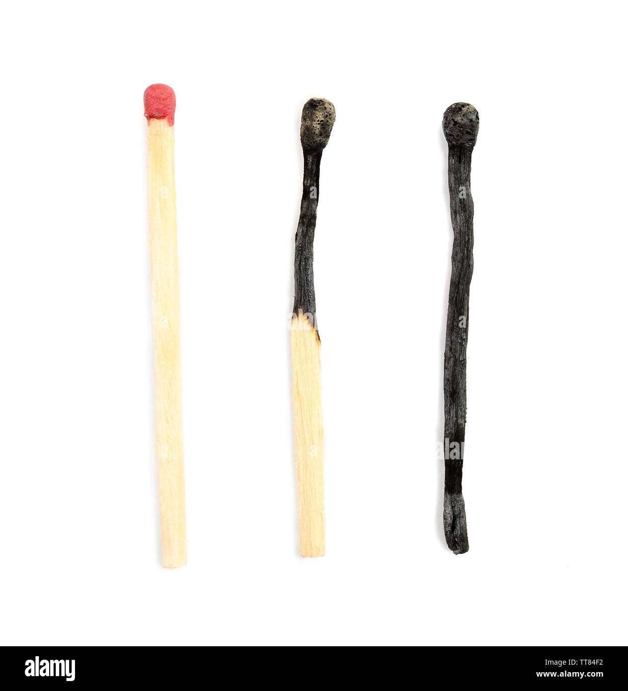 Burnt matches isolated on white Stock Photo Alamy