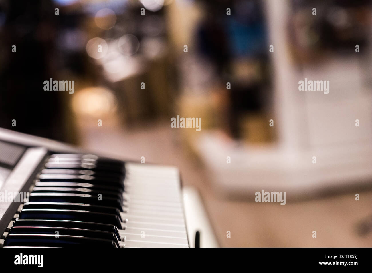 depth of field keyboards keys at the music store Stock Photo - Alamy