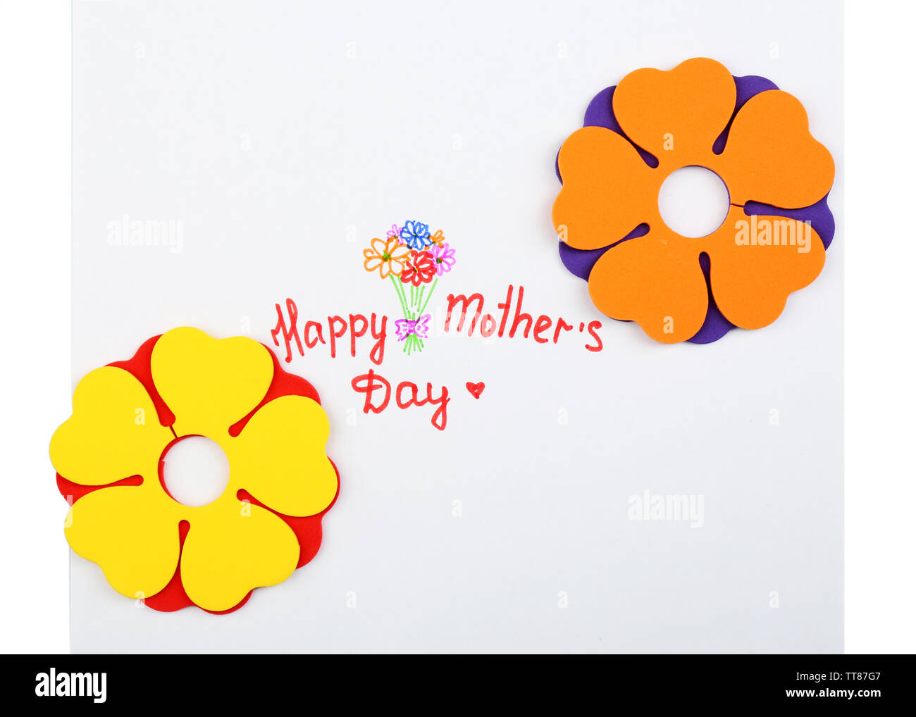 Set Di Biglietti Dauguri Con Lettere Happy Mothers Day Con Fiori Illustrazione Vettoriale