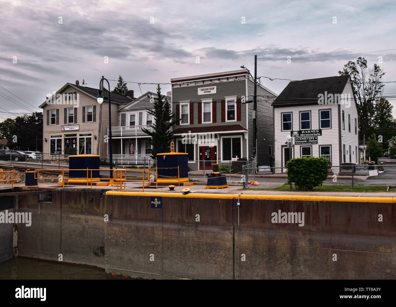 Baldwinsville, New York, USA. June 15, 2019. Small businesses alongside