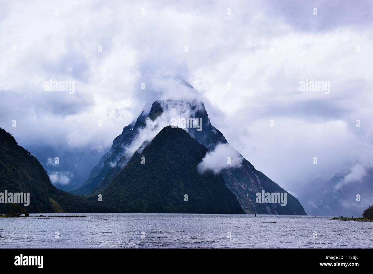 Picture of mitre peak in new zealand. Stock Photo