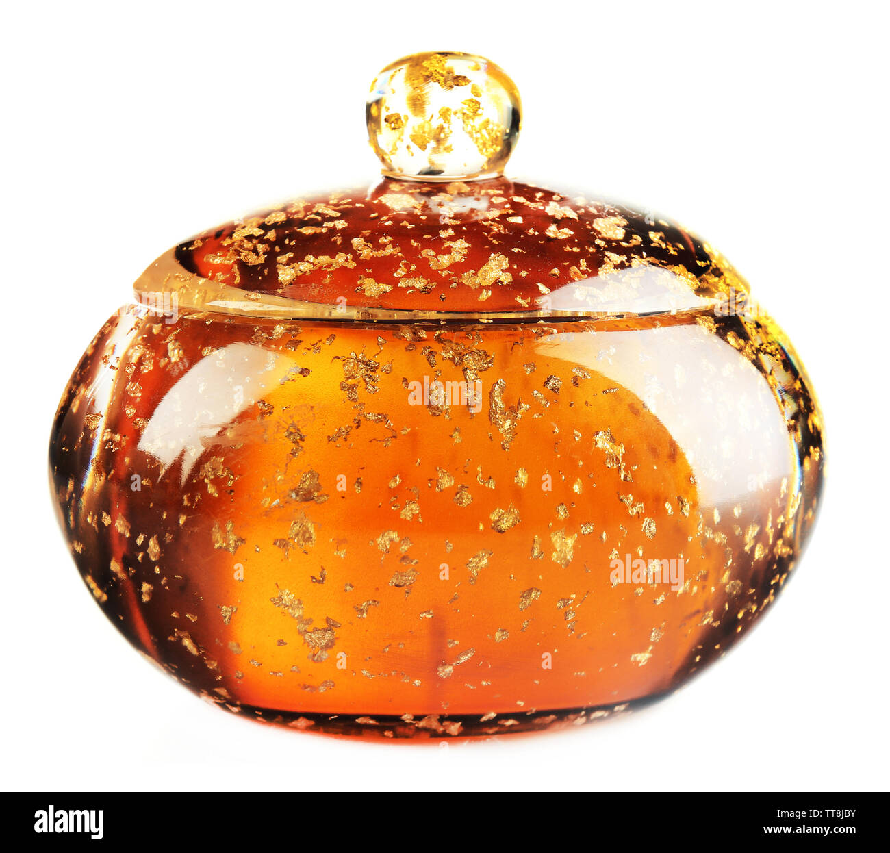 Decorative Glass Jar For Bathroom Isolated On White Stock Photo Alamy
