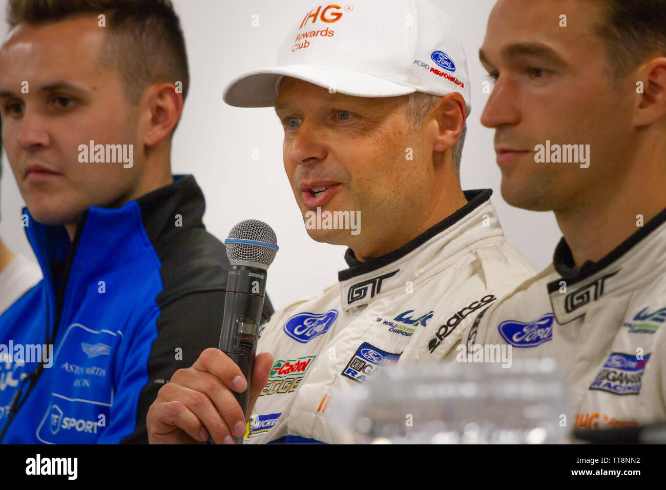 Andy Priaulx, Ford Chip Ganassi Team driver speaks during post qualifying press conference, WEC Total 6 Hours of Spa-Francorchamps 2019. Stock Photo