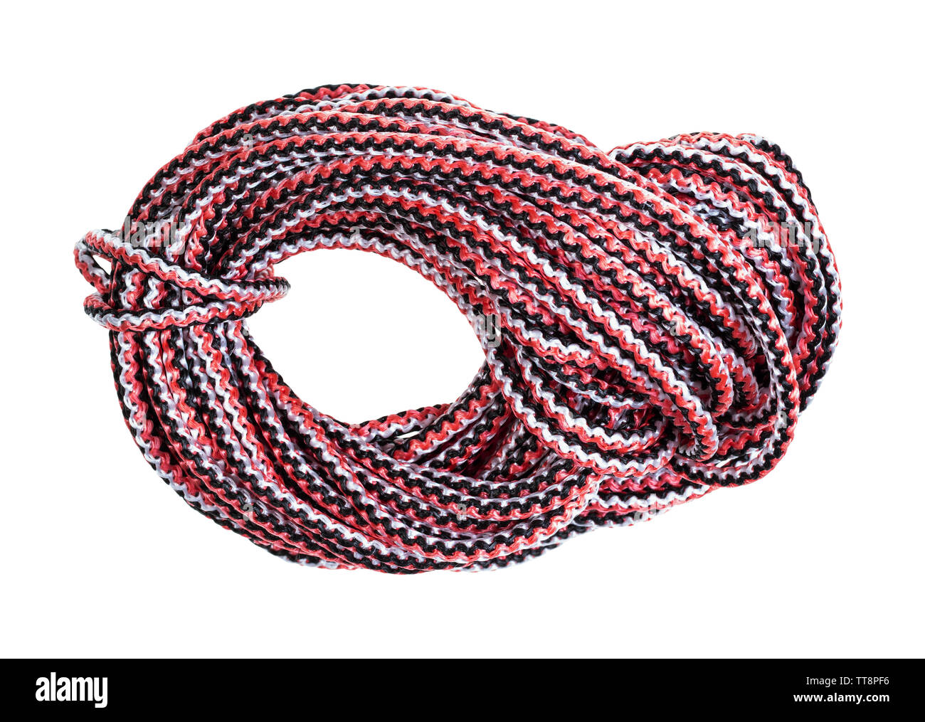 bight of multicolour rope cut out on white background Stock Photo - Alamy