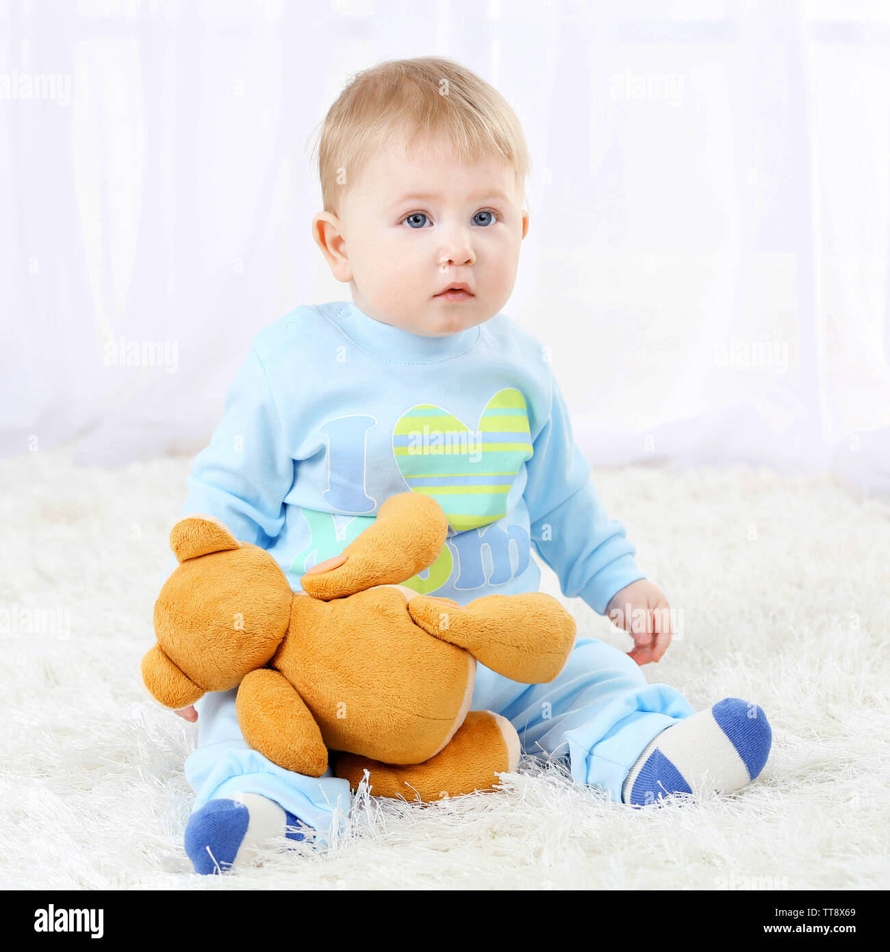 cute baby with teddy