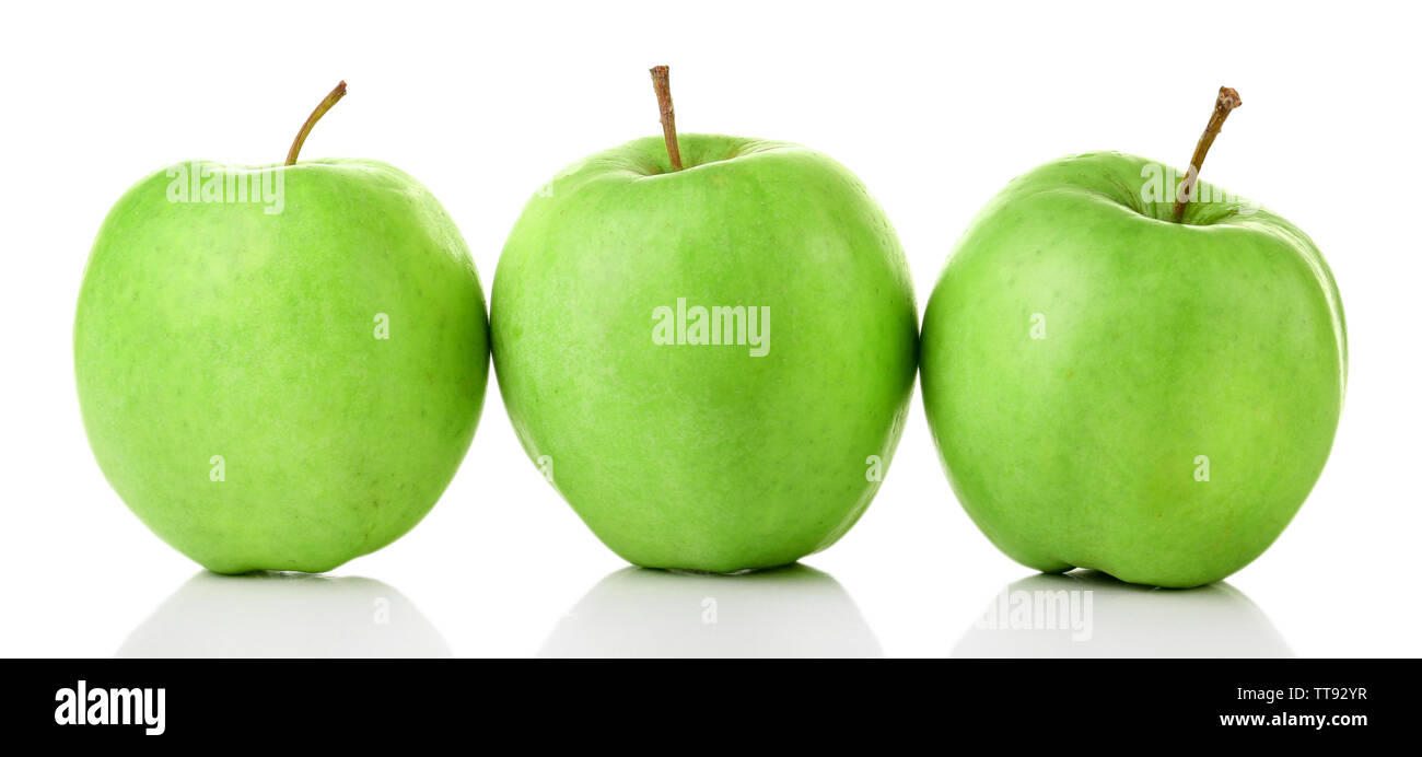 Sliced apple isolated on white Stock Photo