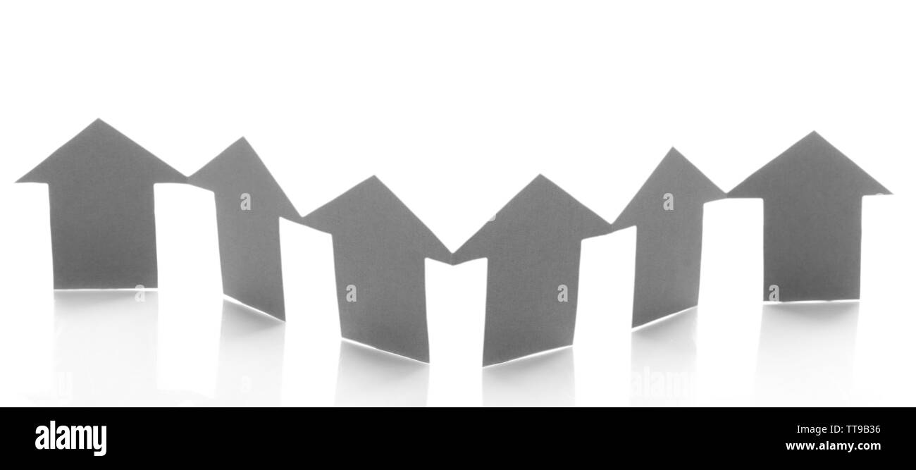 Paper houses isolated on white Stock Photo Alamy