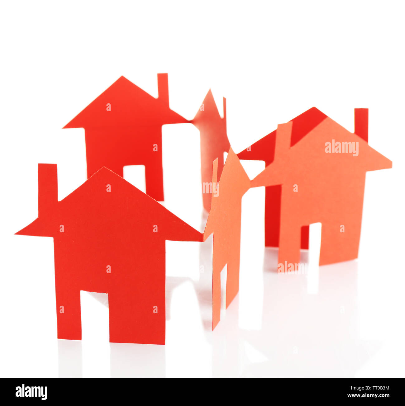 Paper houses isolated on white Stock Photo Alamy