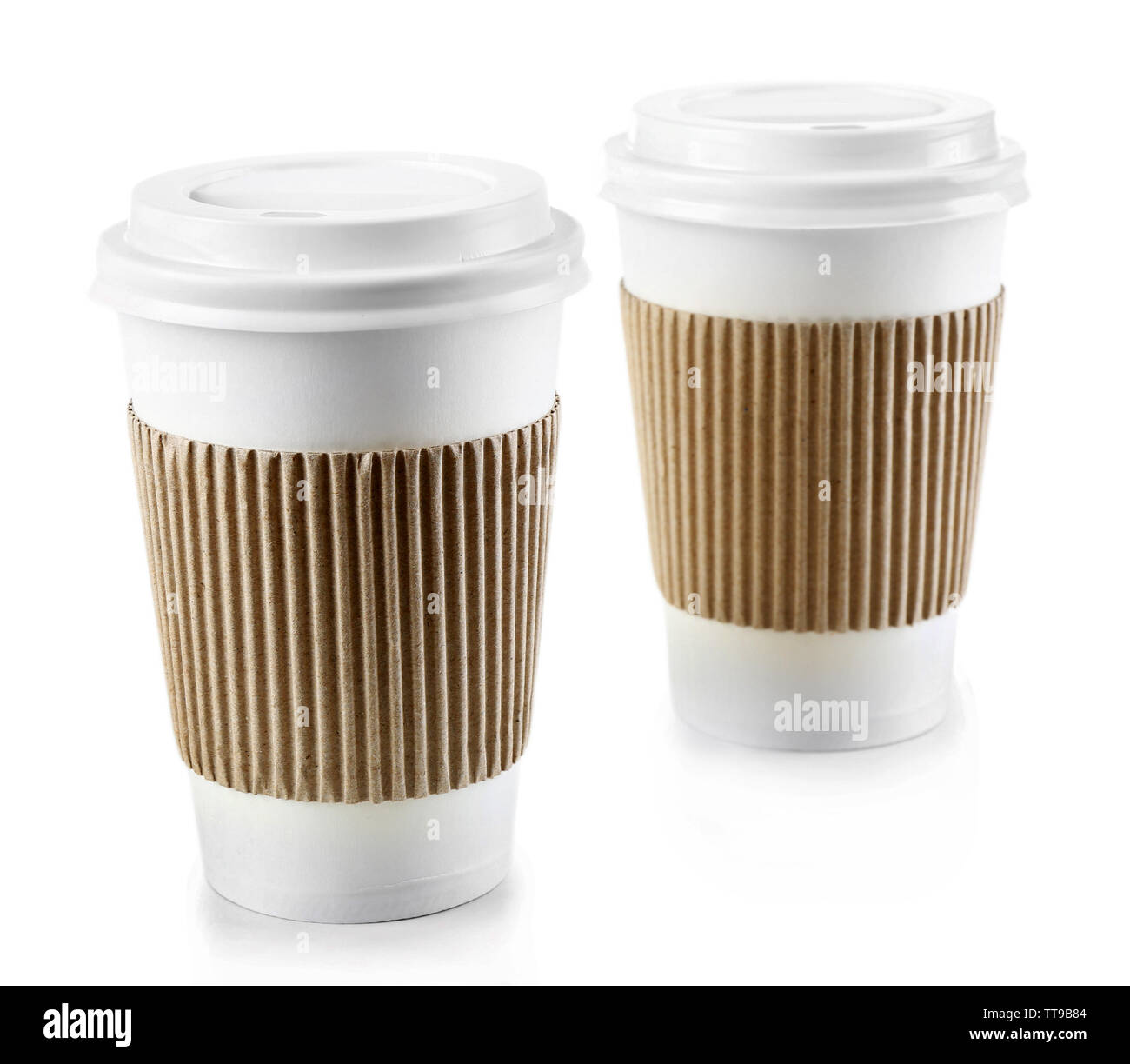 Paper cups isolated on white Stock Photo - Alamy