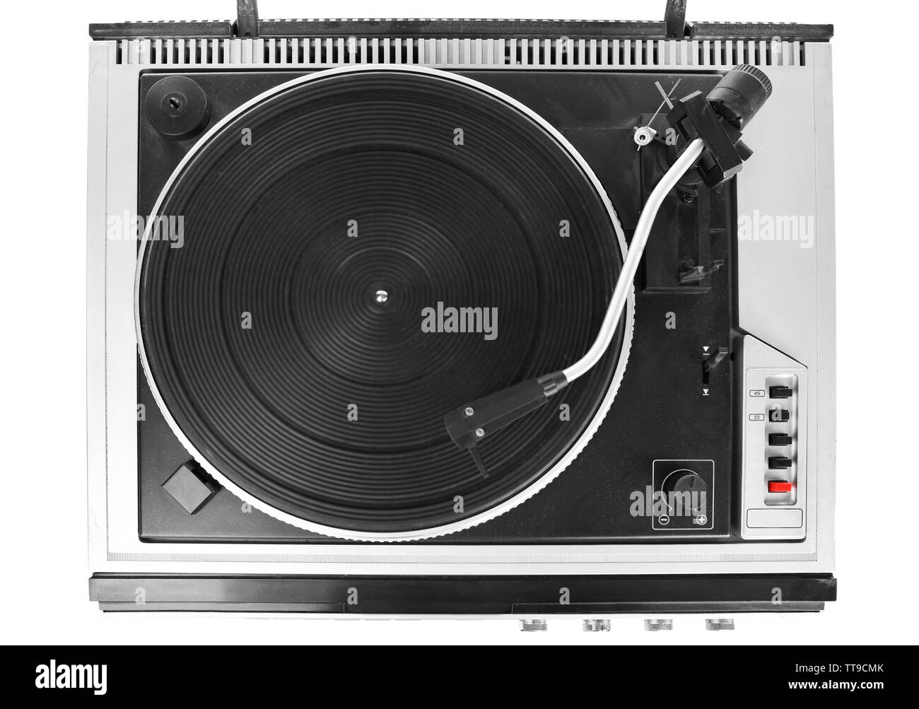 Vintage turntable vinyl record player close up Stock Photo - Alamy