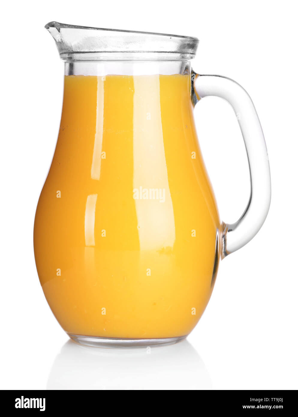 Pitcher of orange juice isolated on white Stock Photo - Alamy
