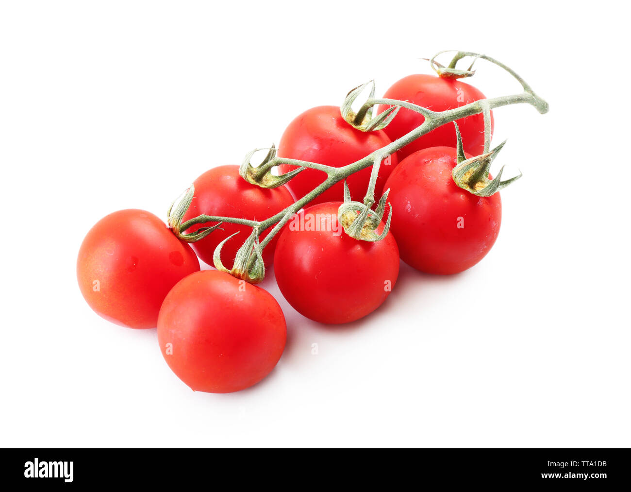 Bunch of fresh cherry tomatoes isolated on white Stock Photo - Alamy