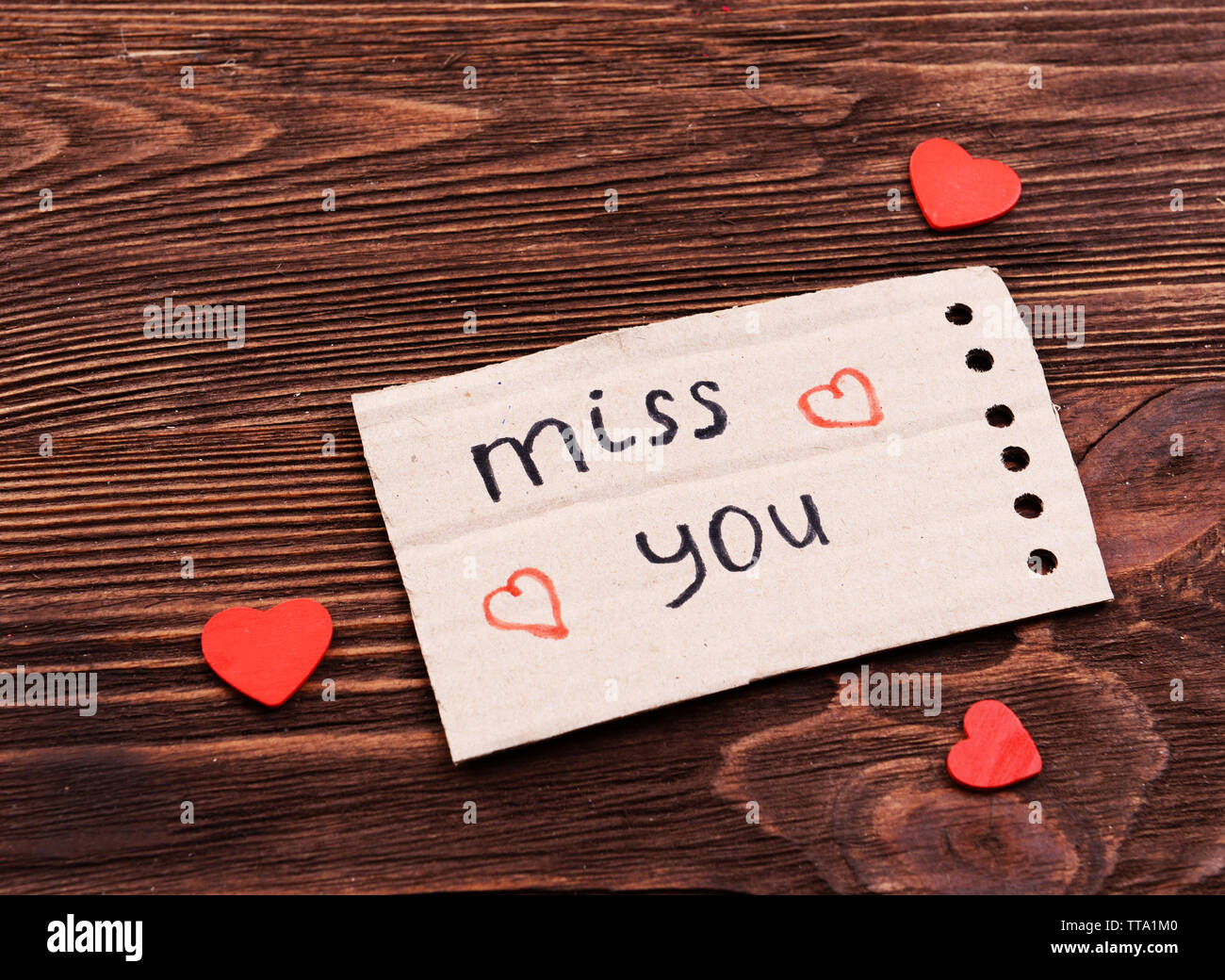 red heart word miss on wood vintage stlye background Stock Photo - Alamy