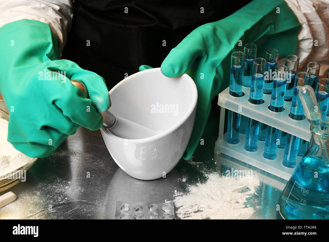 Chemist working in drug laboratory Stock Photo Alamy