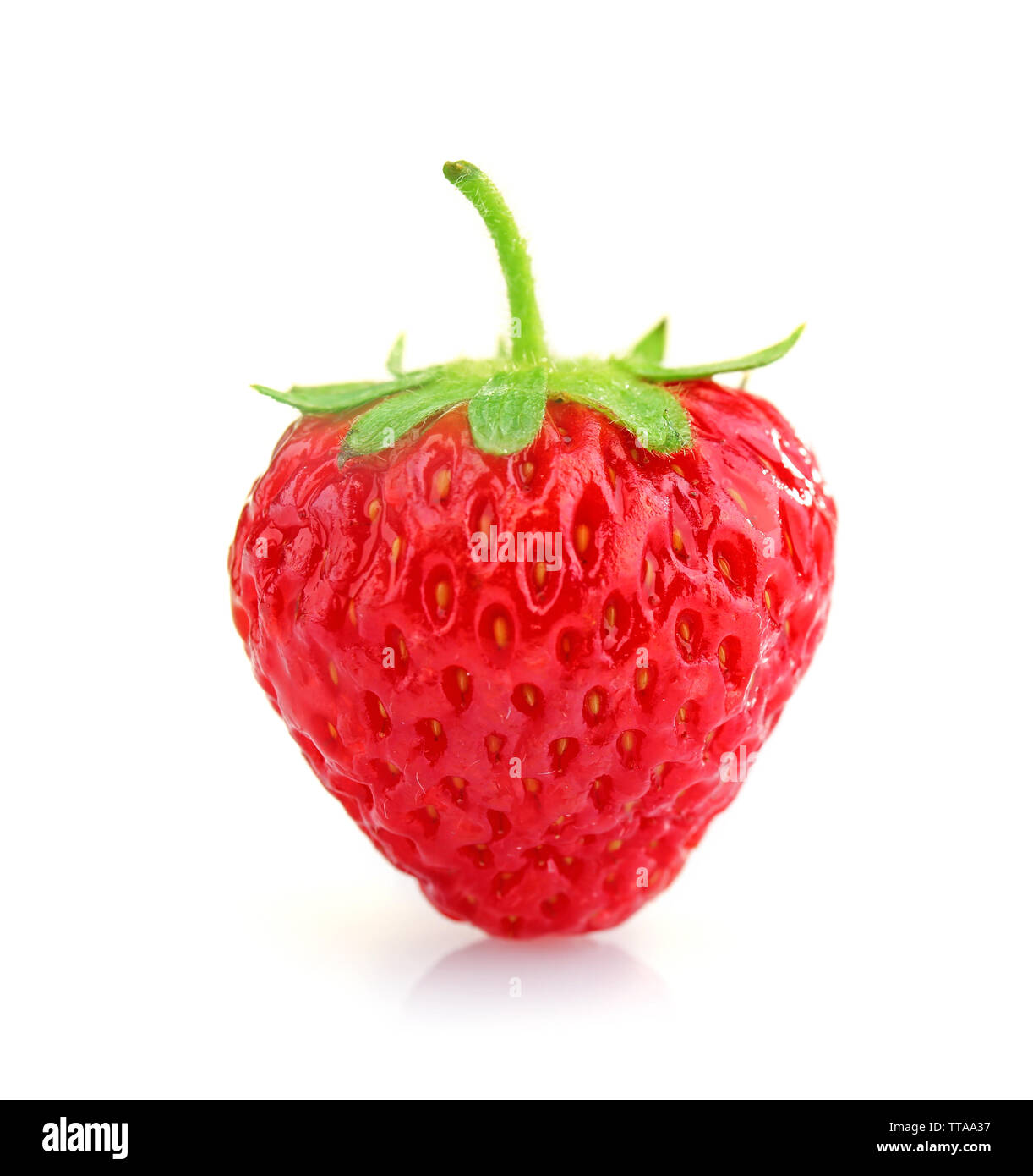 Ripe strawberry isolated on white Stock Photo - Alamy
