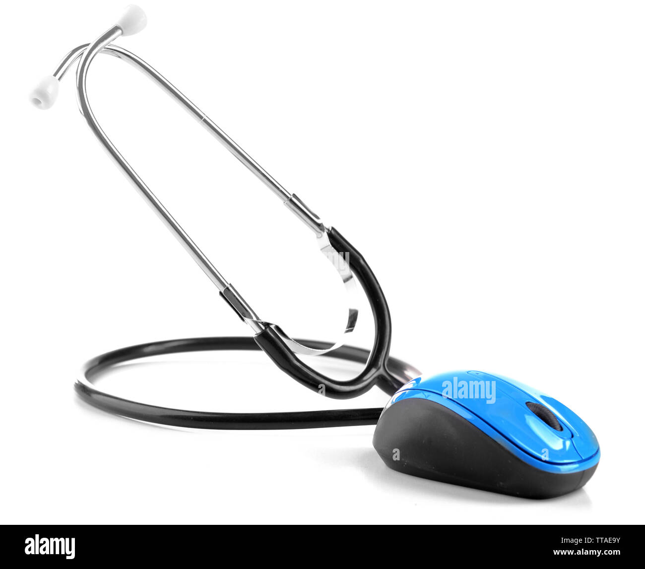 Stethoscope and computer mouse isolated on white Stock Photo Alamy