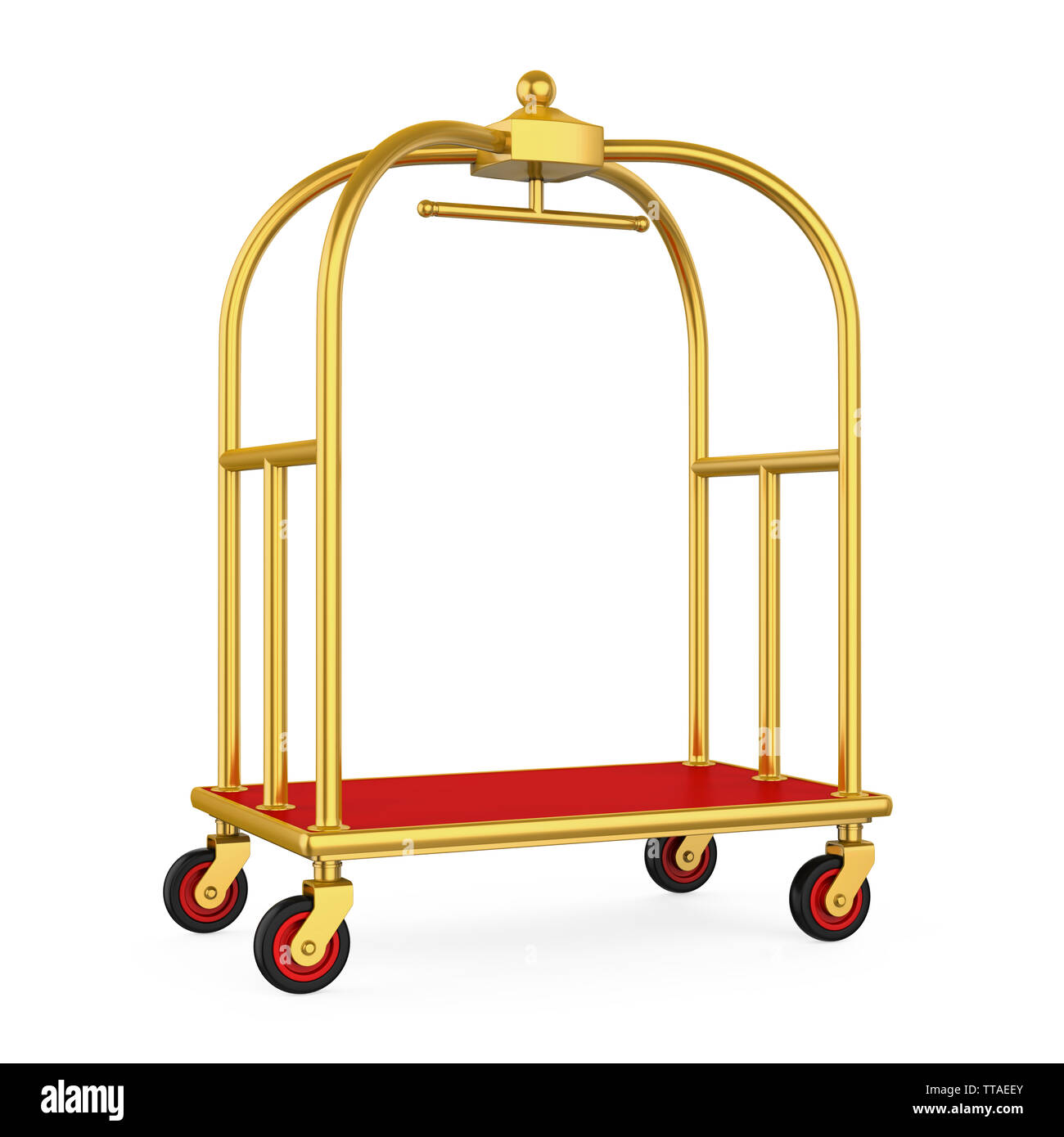 Hotel Luggage Trolley Isolated Stock Photo