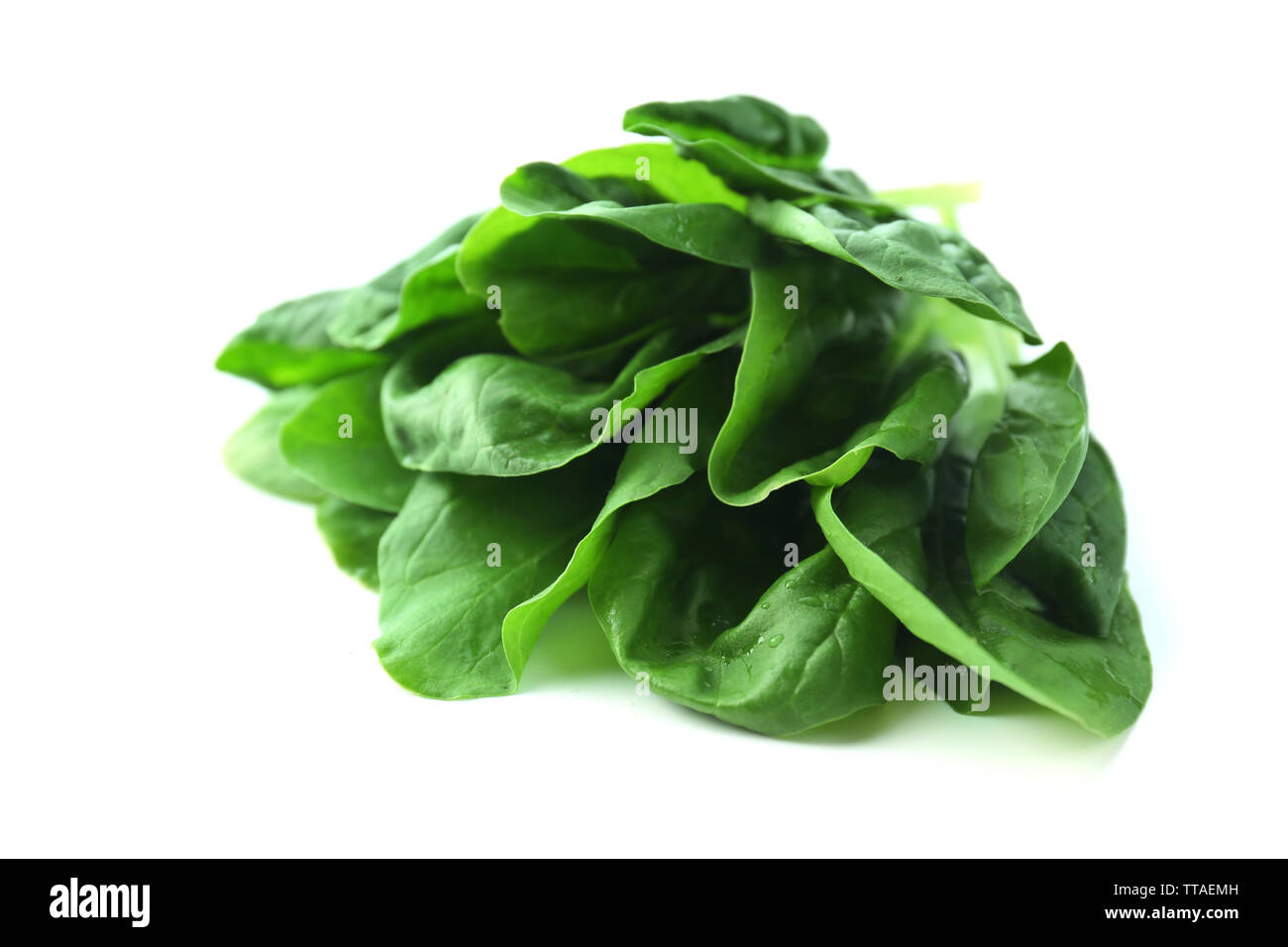 Fresh spinach leaves isolated on white Stock Photo - Alamy