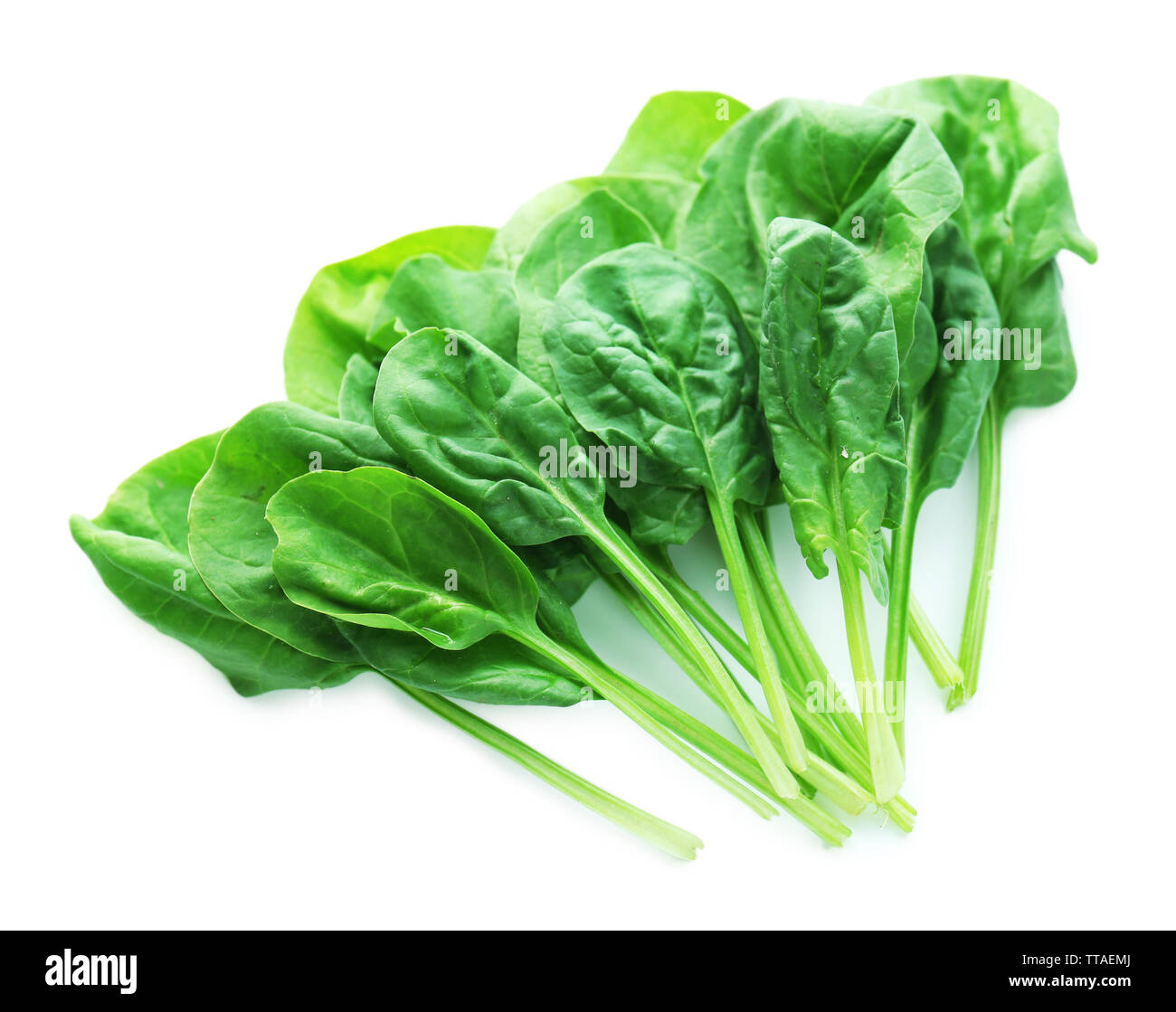 Fresh spinach leaves isolated on white Stock Photo - Alamy
