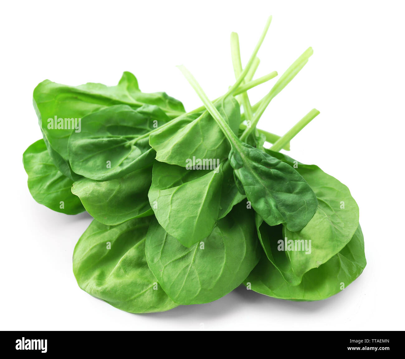 Fresh spinach leaves isolated on white Stock Photo - Alamy