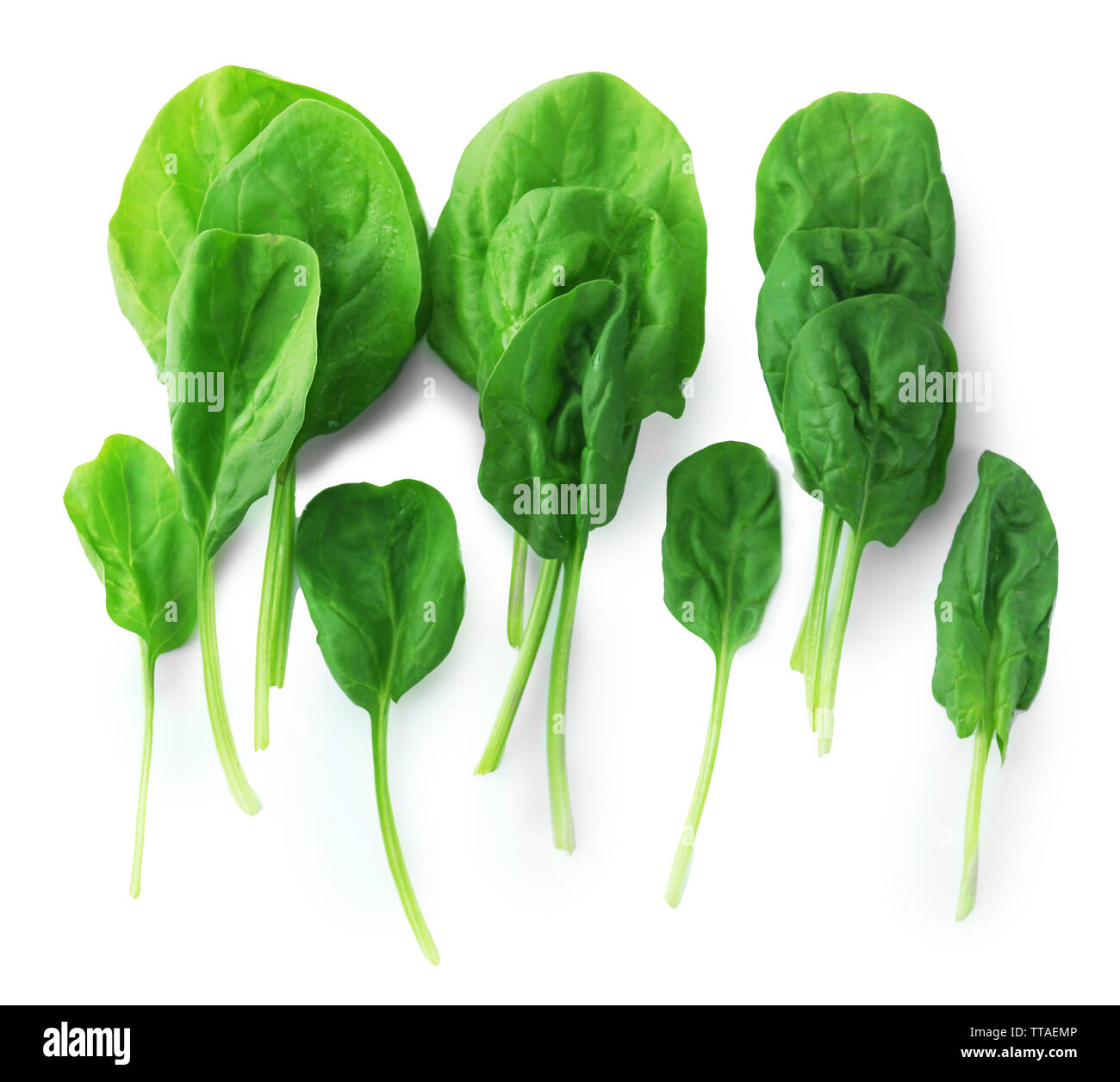 Fresh spinach leaves isolated on white Stock Photo - Alamy