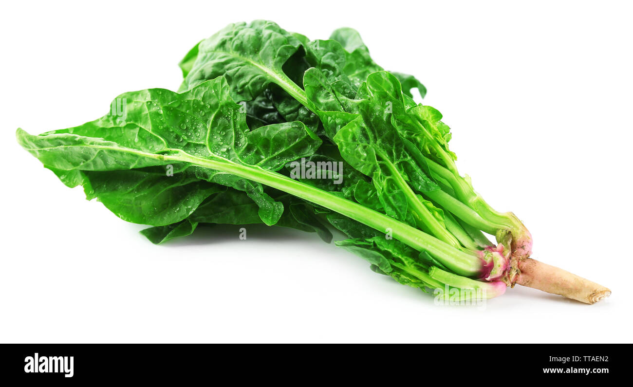 Fresh spinach leaves isolated on white Stock Photo - Alamy