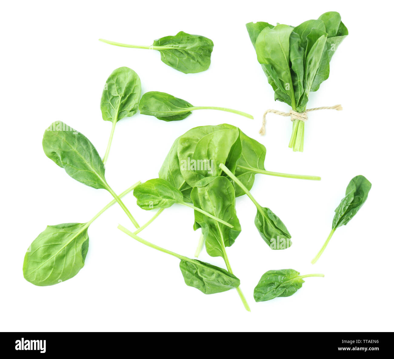 Fresh spinach leaves isolated on white Stock Photo - Alamy