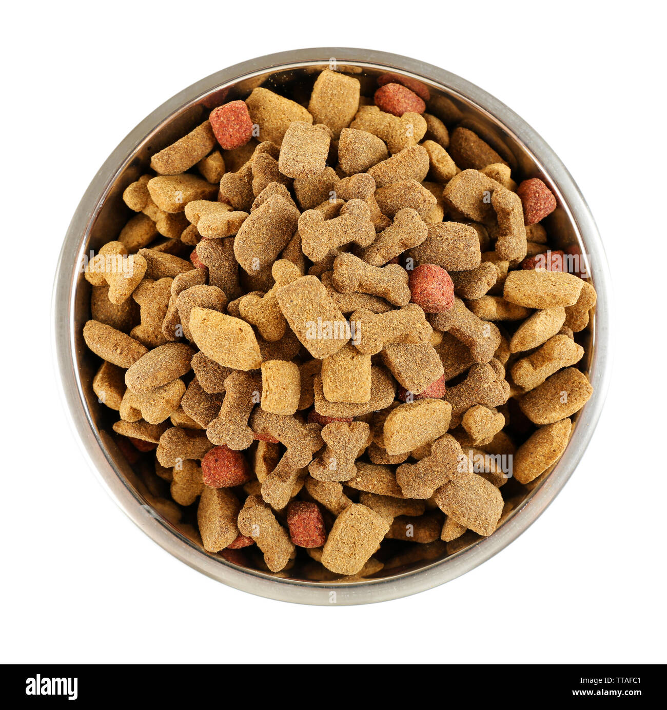 Dog food in bowl, isolated on white Stock Photo Alamy