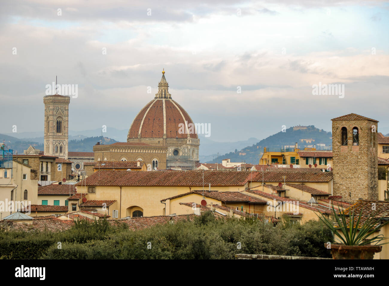 The Dome of Florence Cathedral designed by Filippo Brunelleschi as seen ...