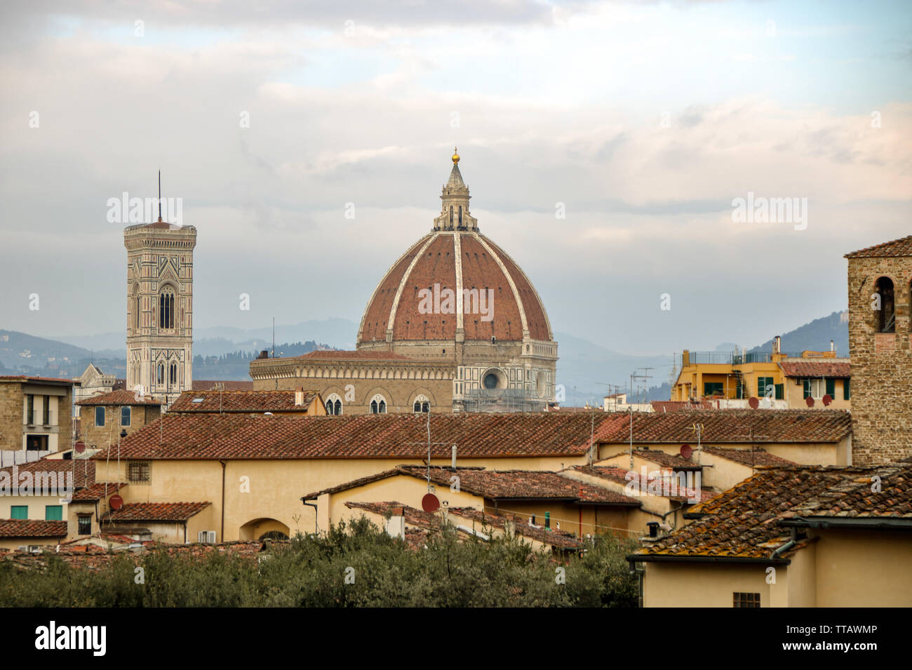 The Dome of Florence Cathedral designed by Filippo Brunelleschi as seen ...