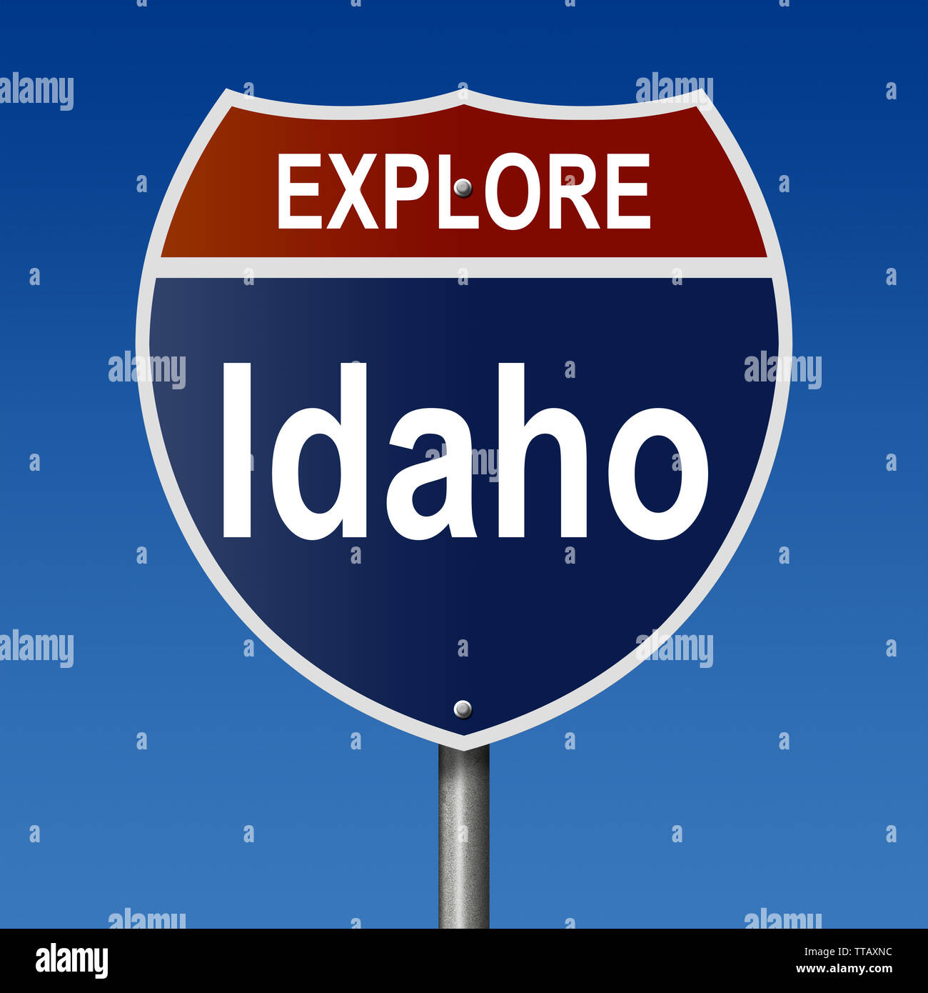 Explore Idaho highway sign Stock Photo - Alamy