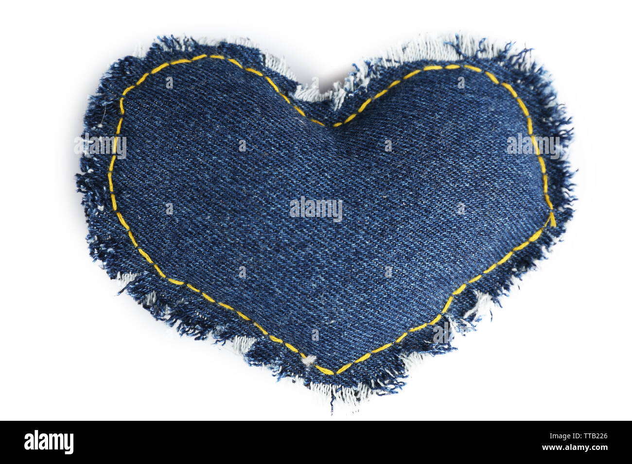 Denim heart isolated on white Stock Photo