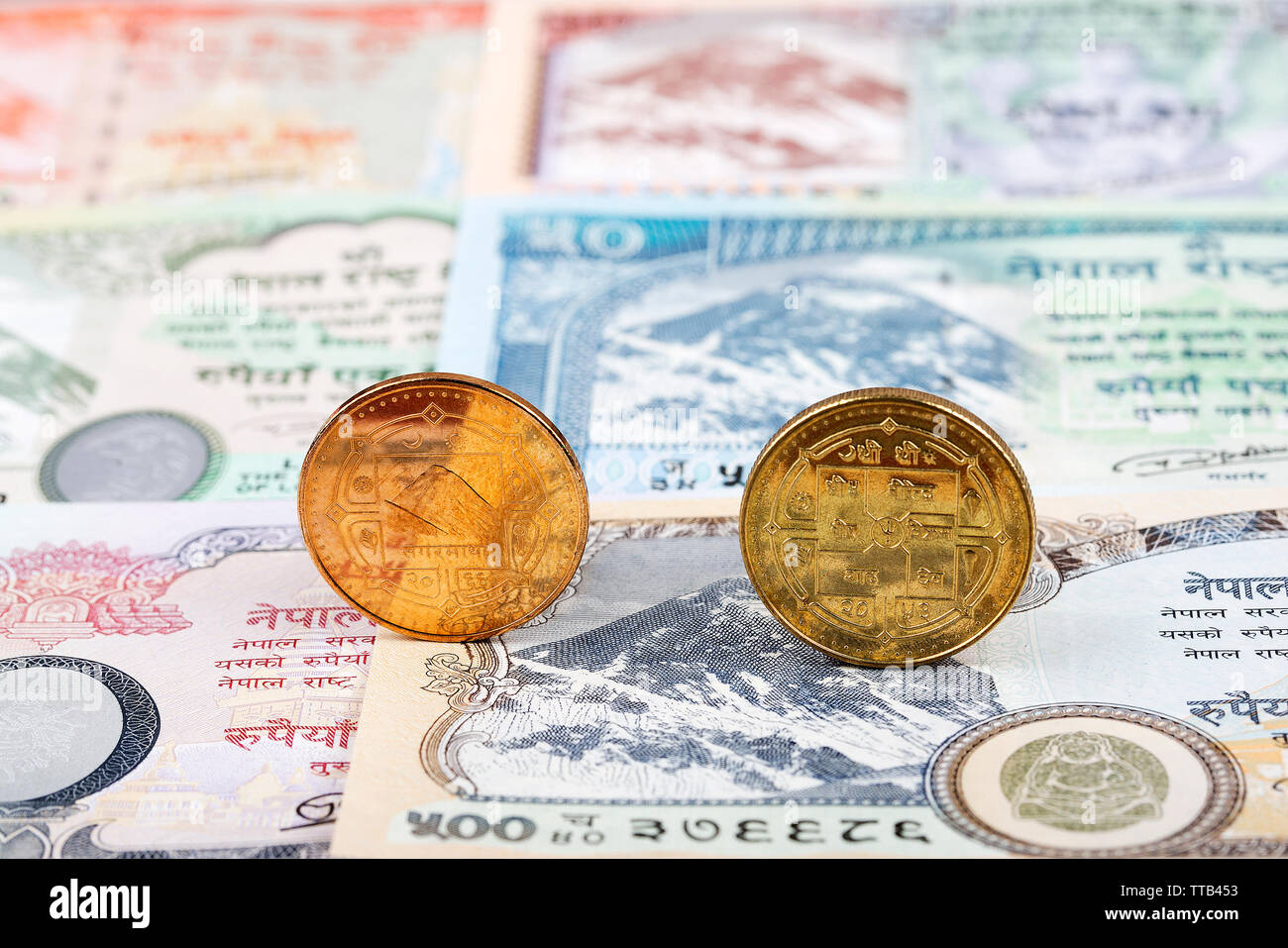 1 Rupee Coin Nepal Stock Photo Alamy