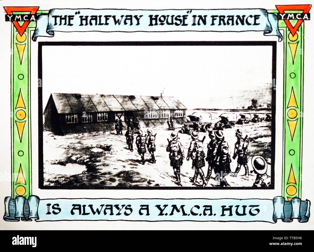 YMCA Halfway house hut in France during WW1 Stock Photo