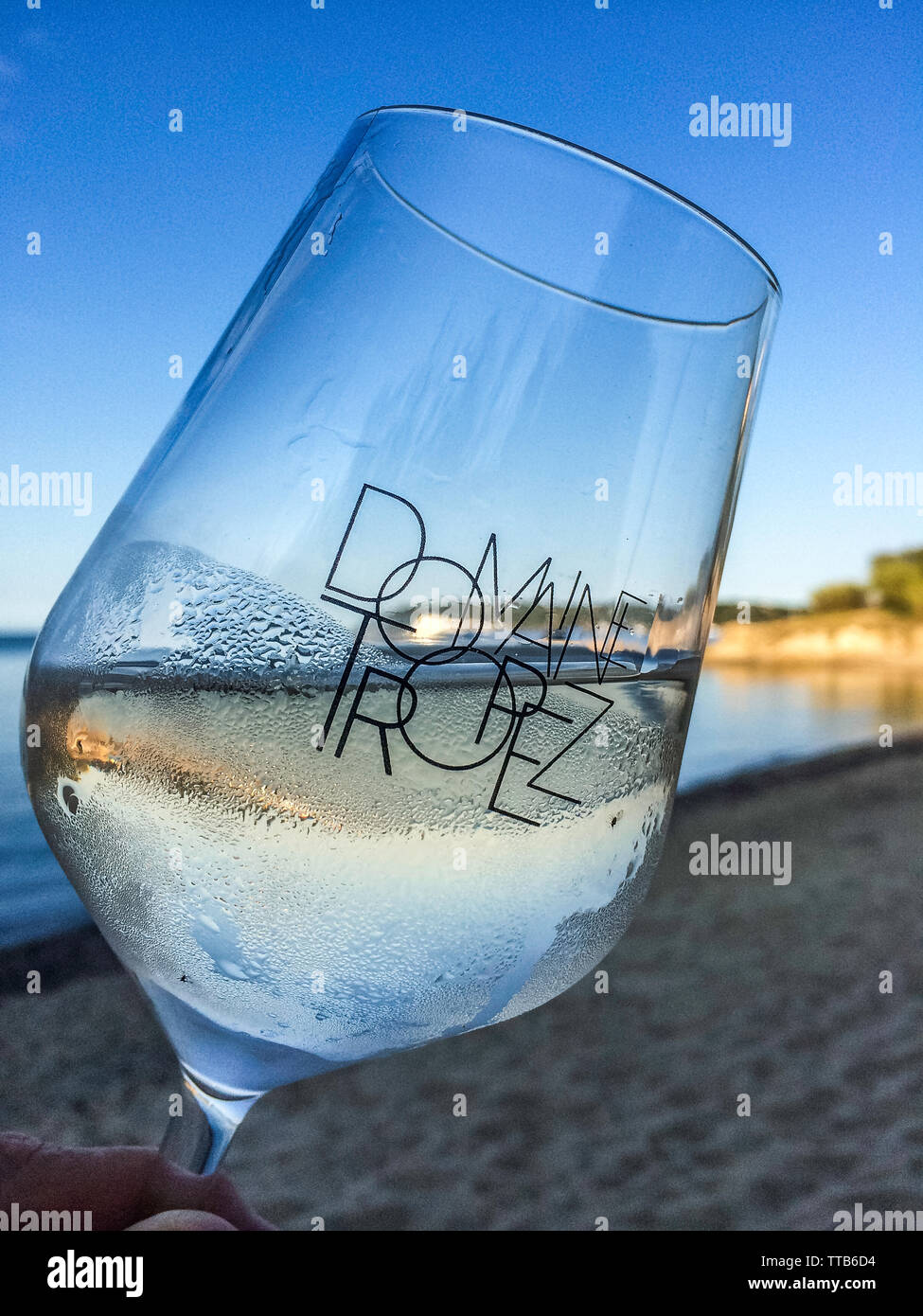 DRINK-WINE-DOMAINE TROPEZ - Port de Saint-Tropez - Granier Plage - June 2019 - Credit Photo Ilona Barna Stock Photo