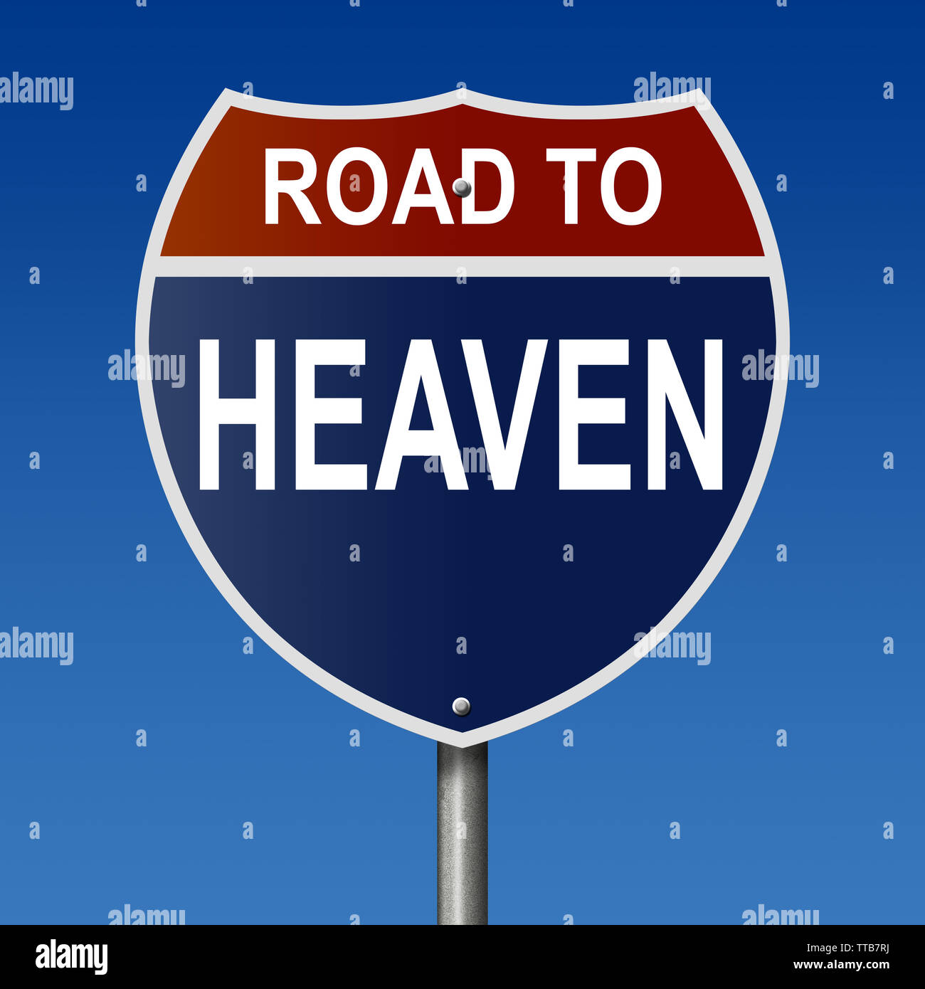 Road to Heaven Highway Sign Stock Photo Alamy