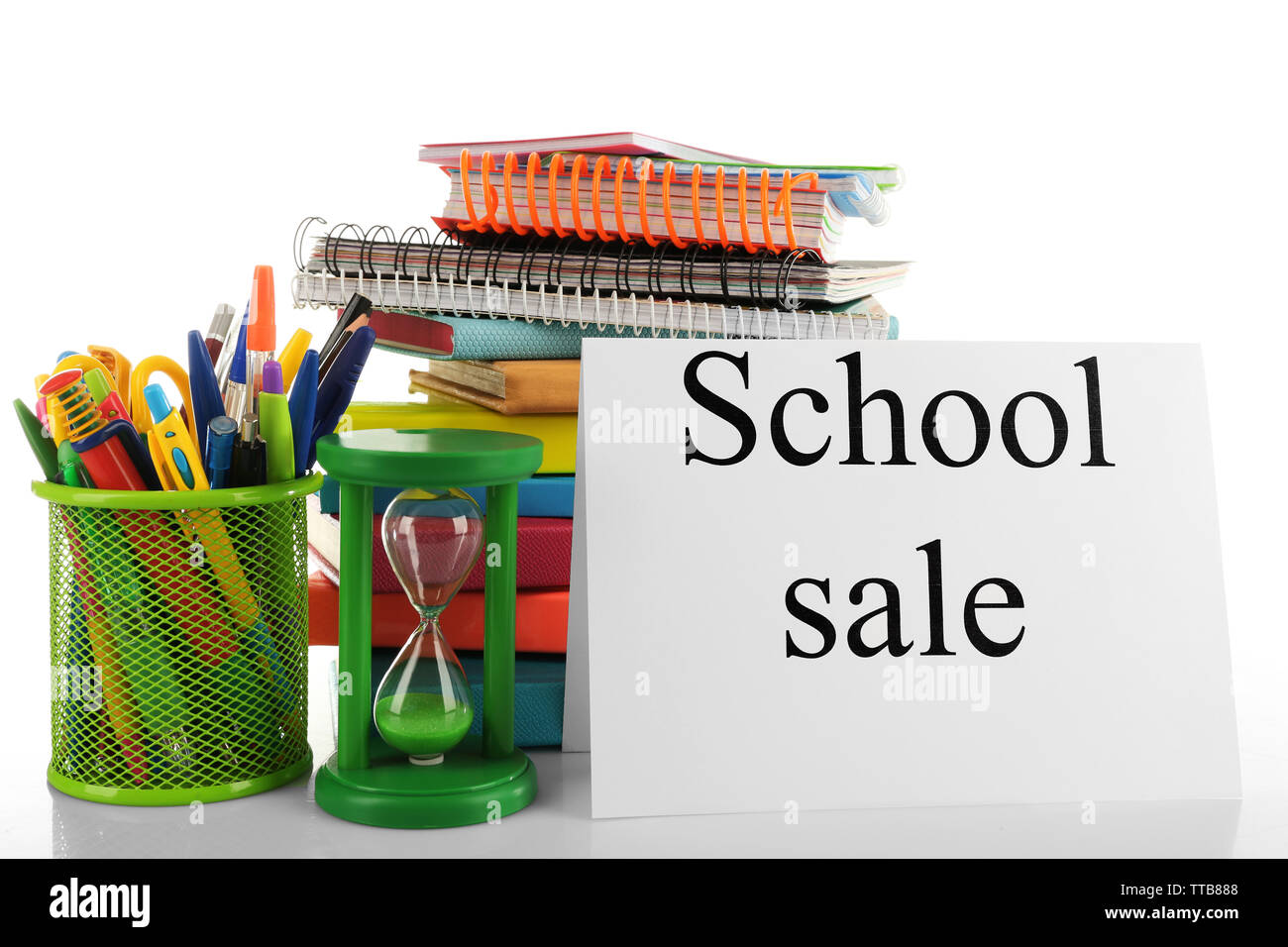 School supplies for sale, isolated on white Stock Photo Alamy